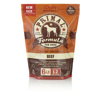 Primal Beef Patties Raw Dog Food 6lb