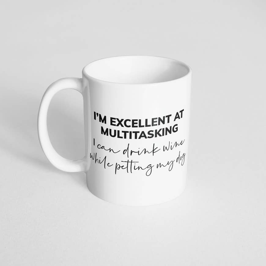 Pet Dog while Drinking Wine Mug
