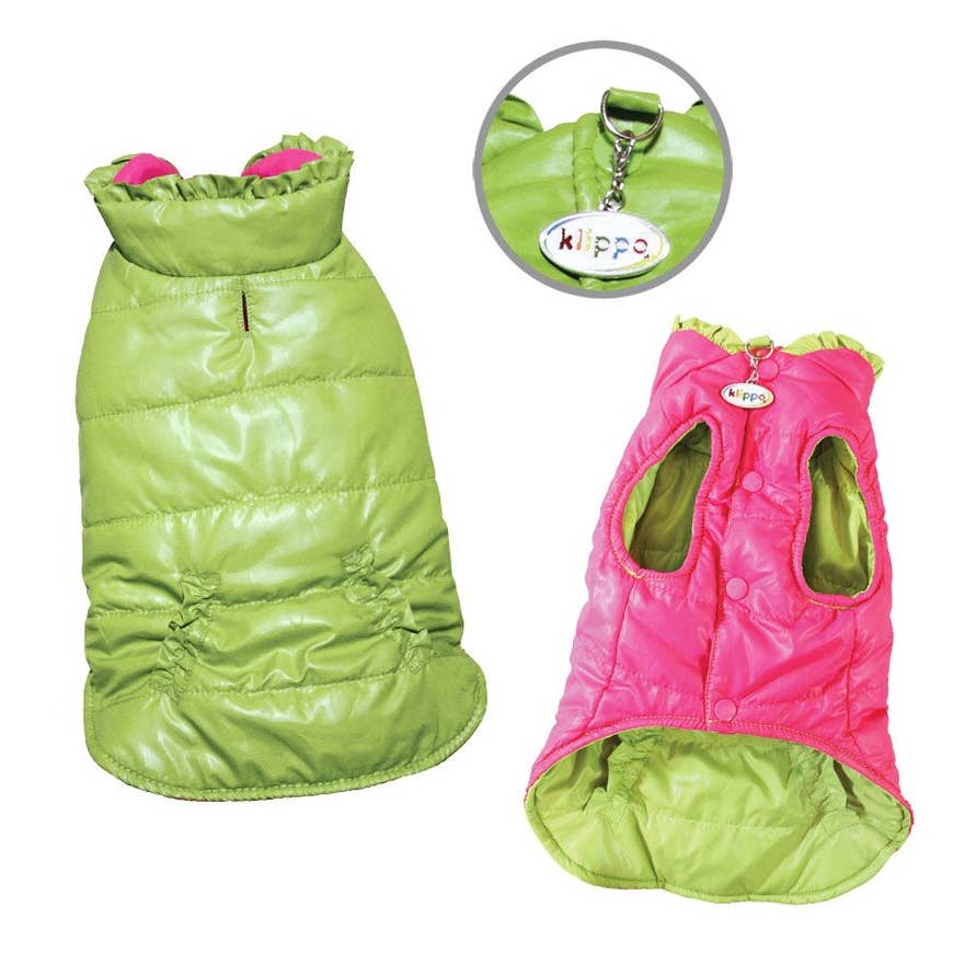 Klippo Reversible Parka Vest With Ruffle Trims