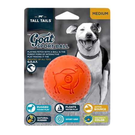 Tall Tails Dog Toy Goat Ball Orange 3"