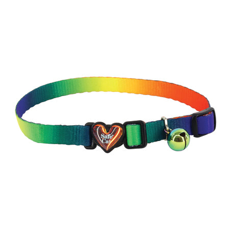 Coastal Cat Collar Adj 3/8" 8-12" Hearthbreaker Rainbow
