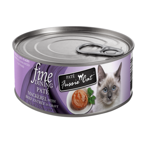Fussie Cat Can Fine Dining Pate Mackerel & Beef 2.82 oz