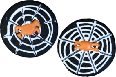 Preppy Puppy Iced Cookie Halloween - Spider Web