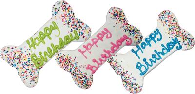 Preppy Puppy Iced Cookie - Happy Birthday Bone