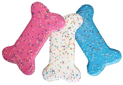 Preppy Puppy Iced Cookie - Blue/Pink/White Bone w/ Sprinkles