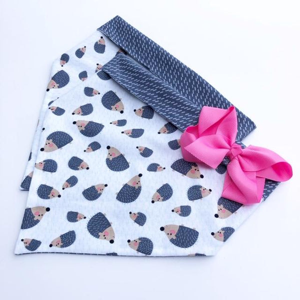 Chloe and Max Hedgehog Bandana; with bow
