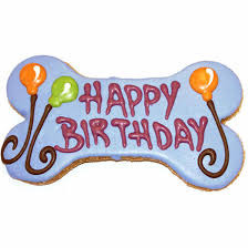 Pawsitively Gourmet Iced Cookie - Happy Birthday Bone, Blue 6"