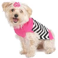 Worthy Dog Chevron Fuchsia Roll Neck Sweater