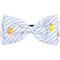Worthy Dog Bow Tie Stripes with "Rubber Duck", Light Blue