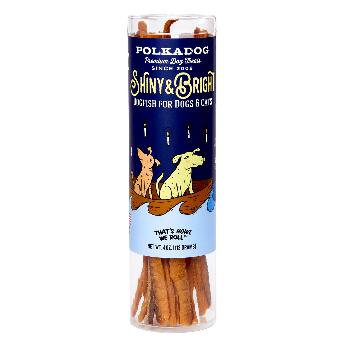 Polka Dog Bakery Holiday Shiny & Bright Dog Fish, 4 oz