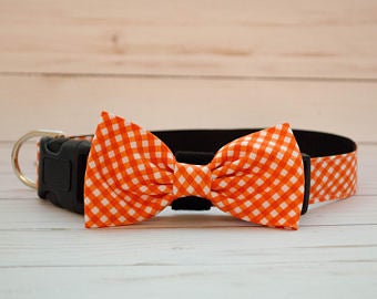 OCY Originals Orange Gingham Flower Collar