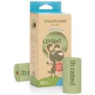 Earth Rated Vegetable Base Poop Bags, 4 Rolls