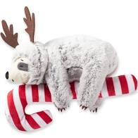 Fringe Sloth on Candy Cane Dog Toy