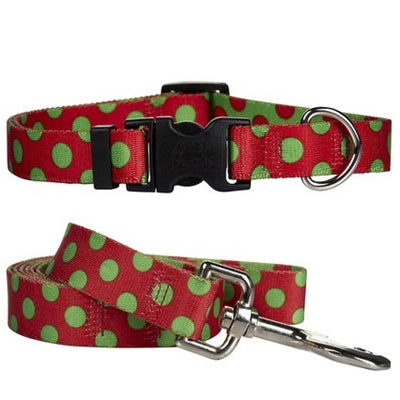 Yellow Dog Design Collar, Christmas Polka Dot